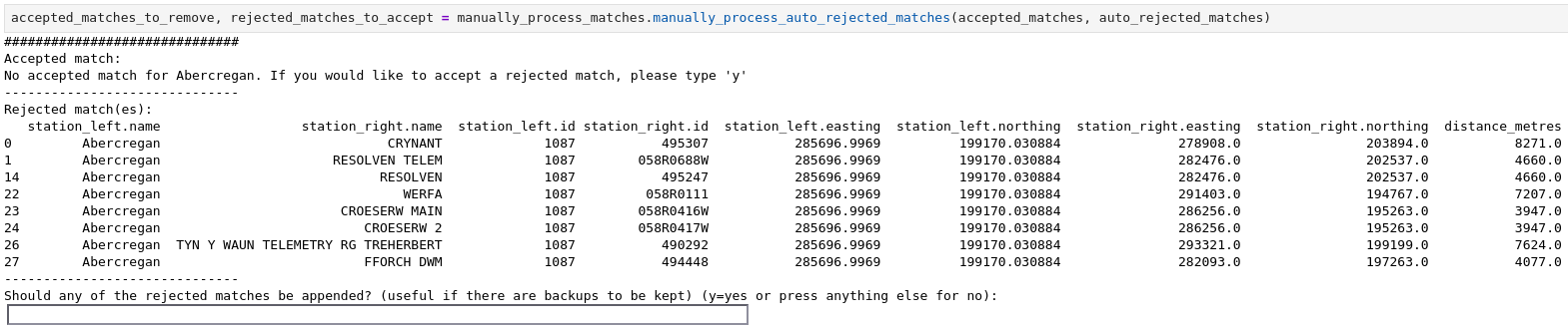 auto-rejected manual matching